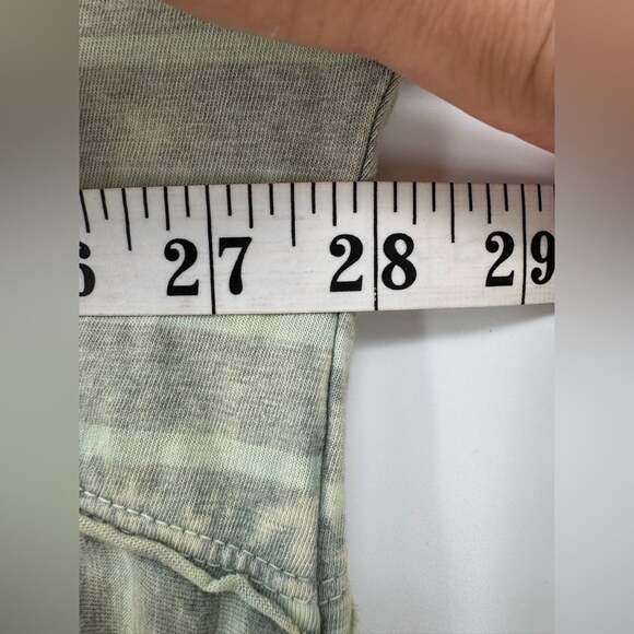 Pilcro Anthropologie The Riley Top Scoop Neck Green Striped Cotton Relaxed Fit - Picture 7 of 8